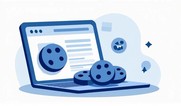 Illustration von Cookies auf einer Website