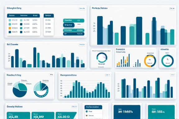 Finanzielle Analysen Dashboard mit Diagrammen und Kennzahlen